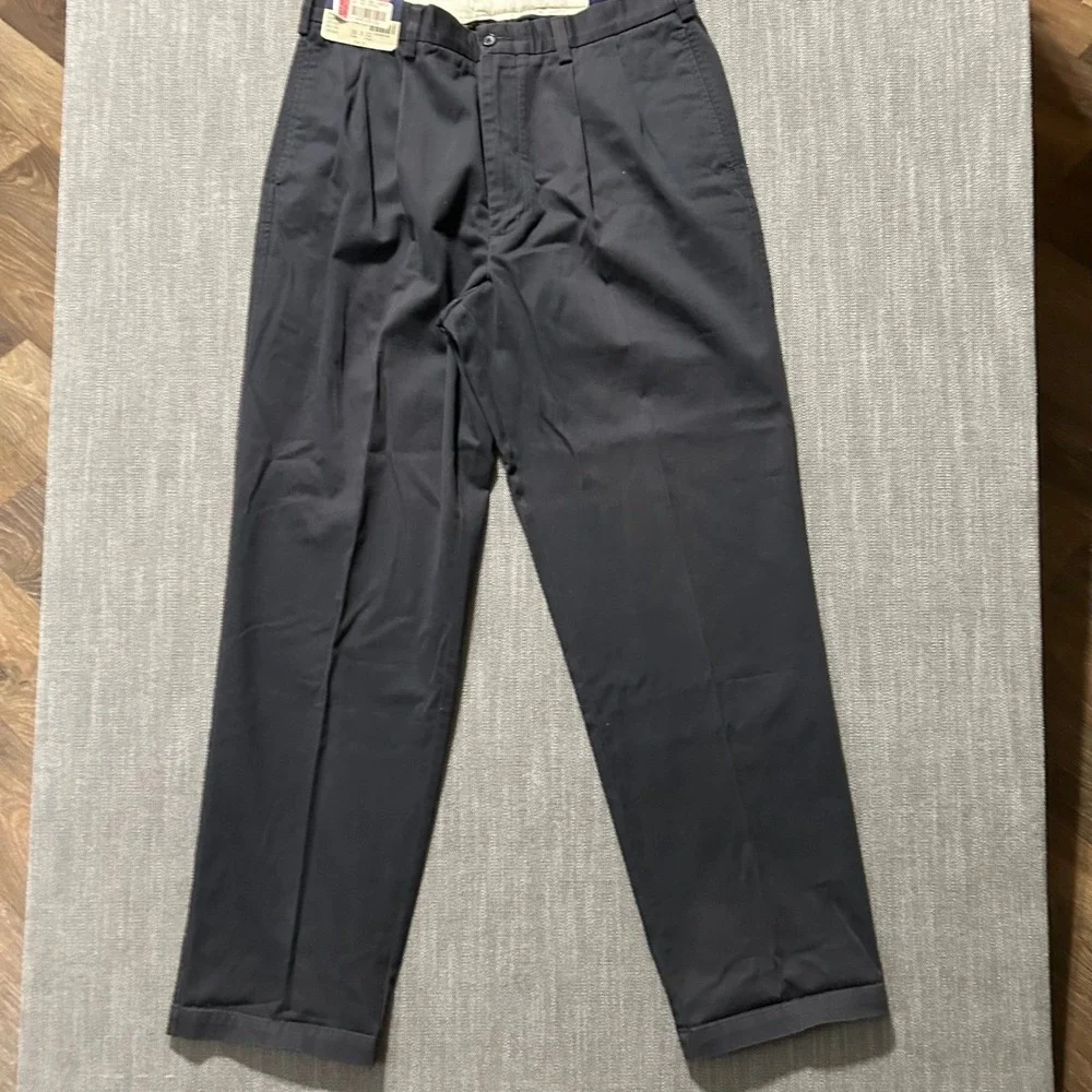 Daniel‎ Cremieux Collection Paris Pant Mens 35x32 Navy Blue Pleated Chino NWT
